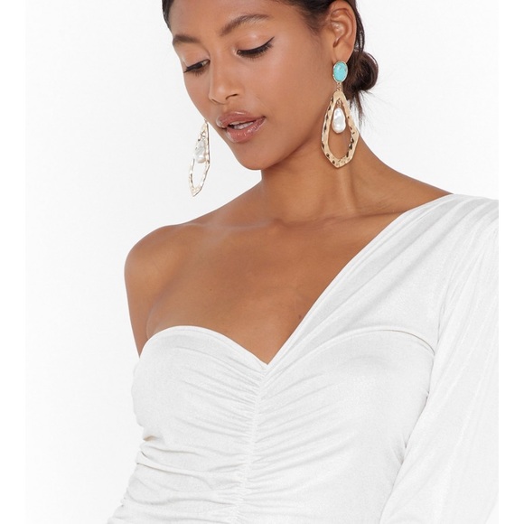 Two's a Crowd One Shoulder Mini Dress sz 2 - Picture 3 of 4